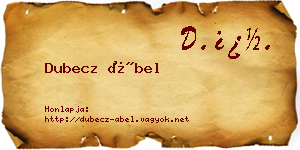 Dubecz Ábel névjegykártya
